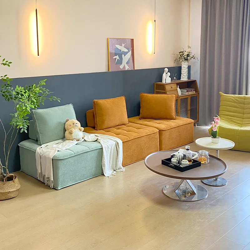 Modular Set Sponge Tufted Modern Eco-Friendly Large Villa Apartment School Living Room  Piedmont Designer Compression Sofa