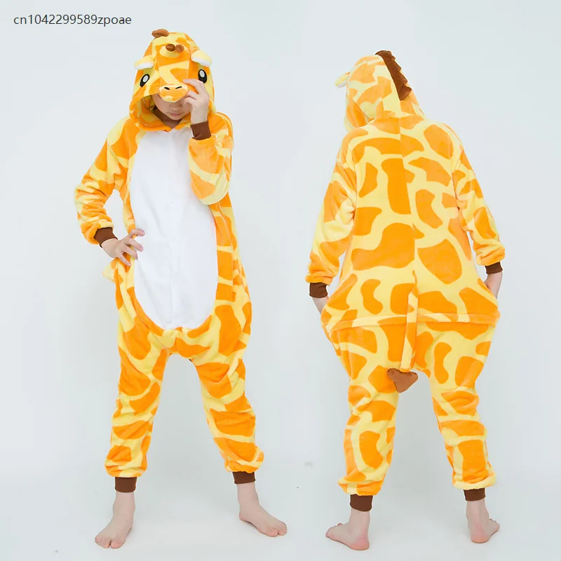 

Kids Girls Boys Cartoon Kawaii Giraffe Animal Pajamas One-Piece Sleepwear Role Play Costumes Christmas Halloween Party 2025