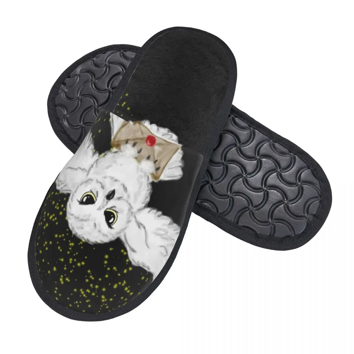 Custom Uil Vlucht Draagtas Comfy Scuff Met Traagschuim Slippers Vrouwen Heks Magische Slaapkamer Huis Schoenen