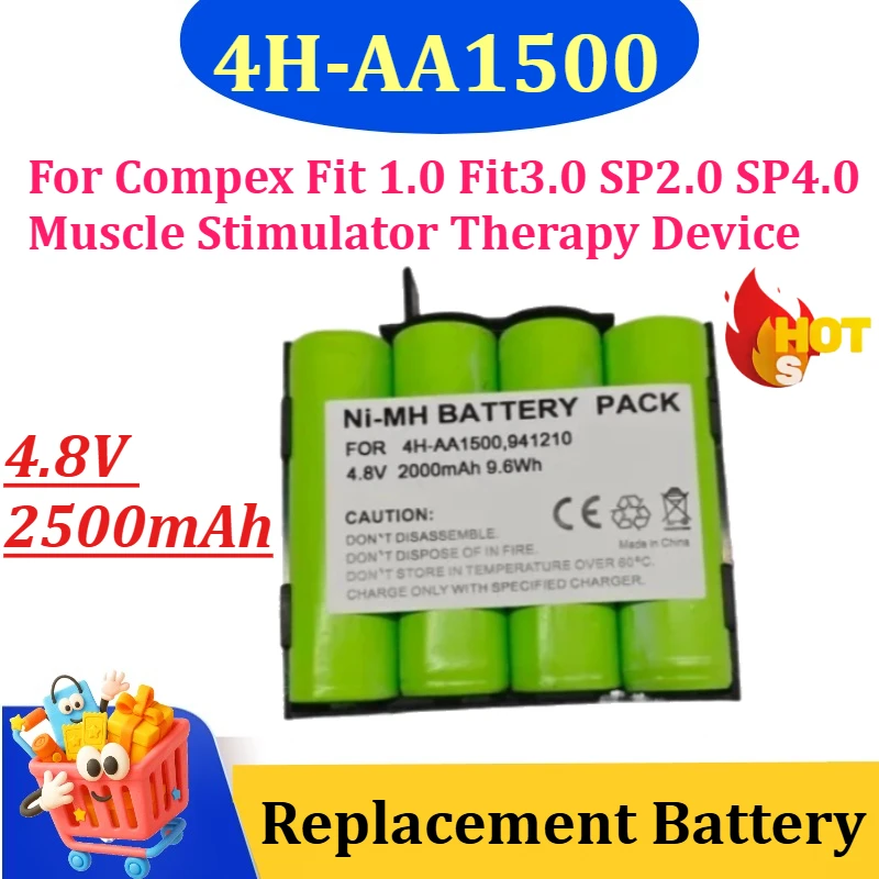 4H‑AA1500 941210 Ni‑MH Battery 4.8V 2500mAh For Compex Fit 1.0 Fit3.0 SP2.0 SP4.0 Muscle Stimulator Therapy Device Battery Pack