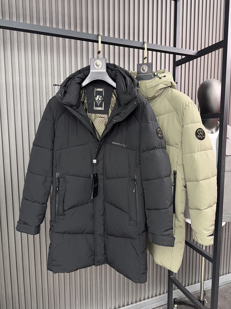 

Svip Thiened Winter Coat Men's Long down Jaet Hooded Cotton Padded Warm Faion Urban Sle Stand Fit Thi Winter Clo...