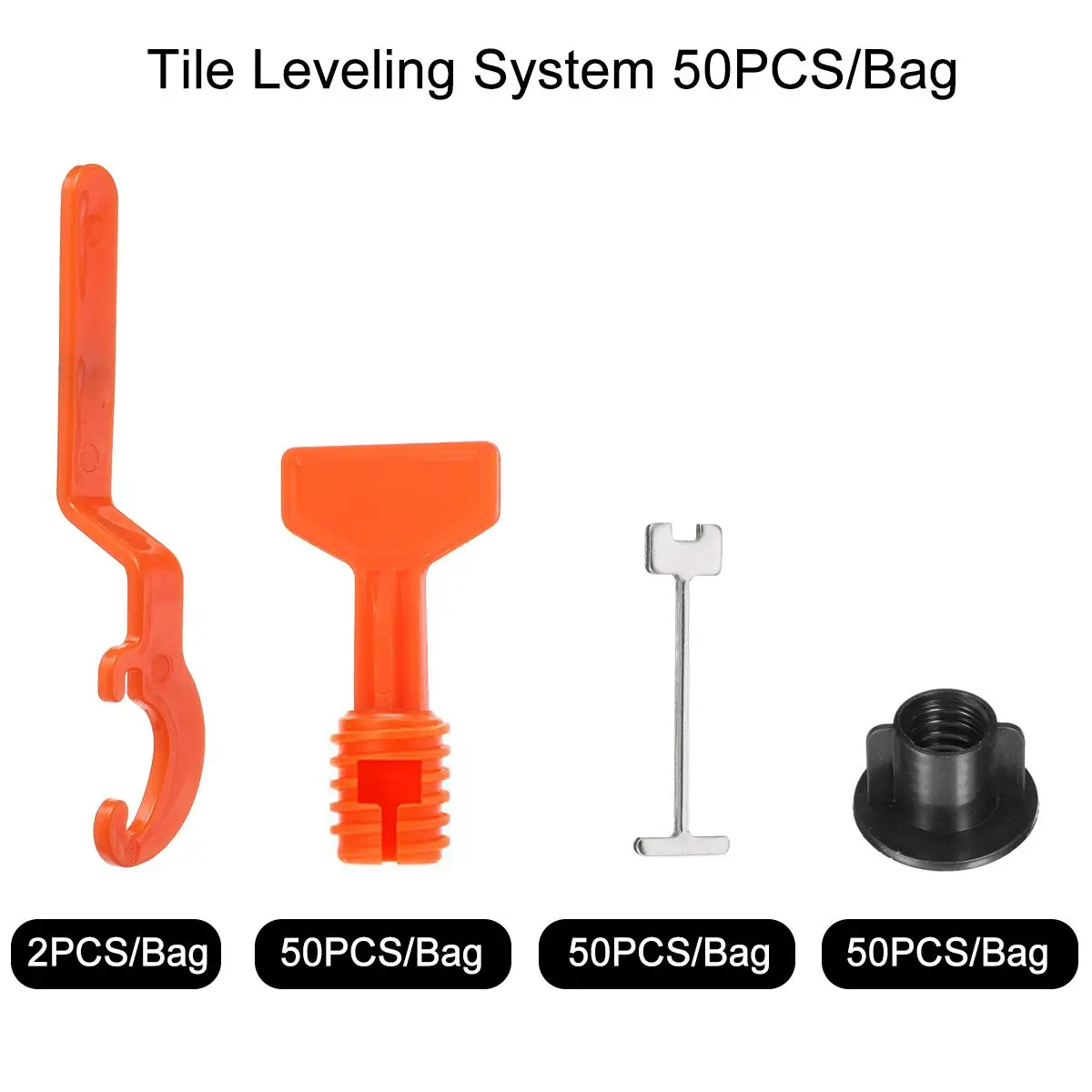 252Pcs/Set Alignment Tile Leveling Wedges Tile Spacers System Flat Ceramic Leveler for Floor Wall Construction Tools Locator