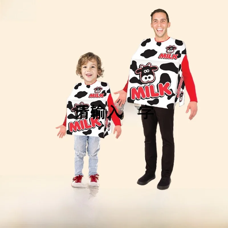 زي تنكري مضحك للبالغين على شكل علبة حليب للهالوين، زي مسرحي للعب الأدوار، زي نسائي تقليدي جديد للصيف #2