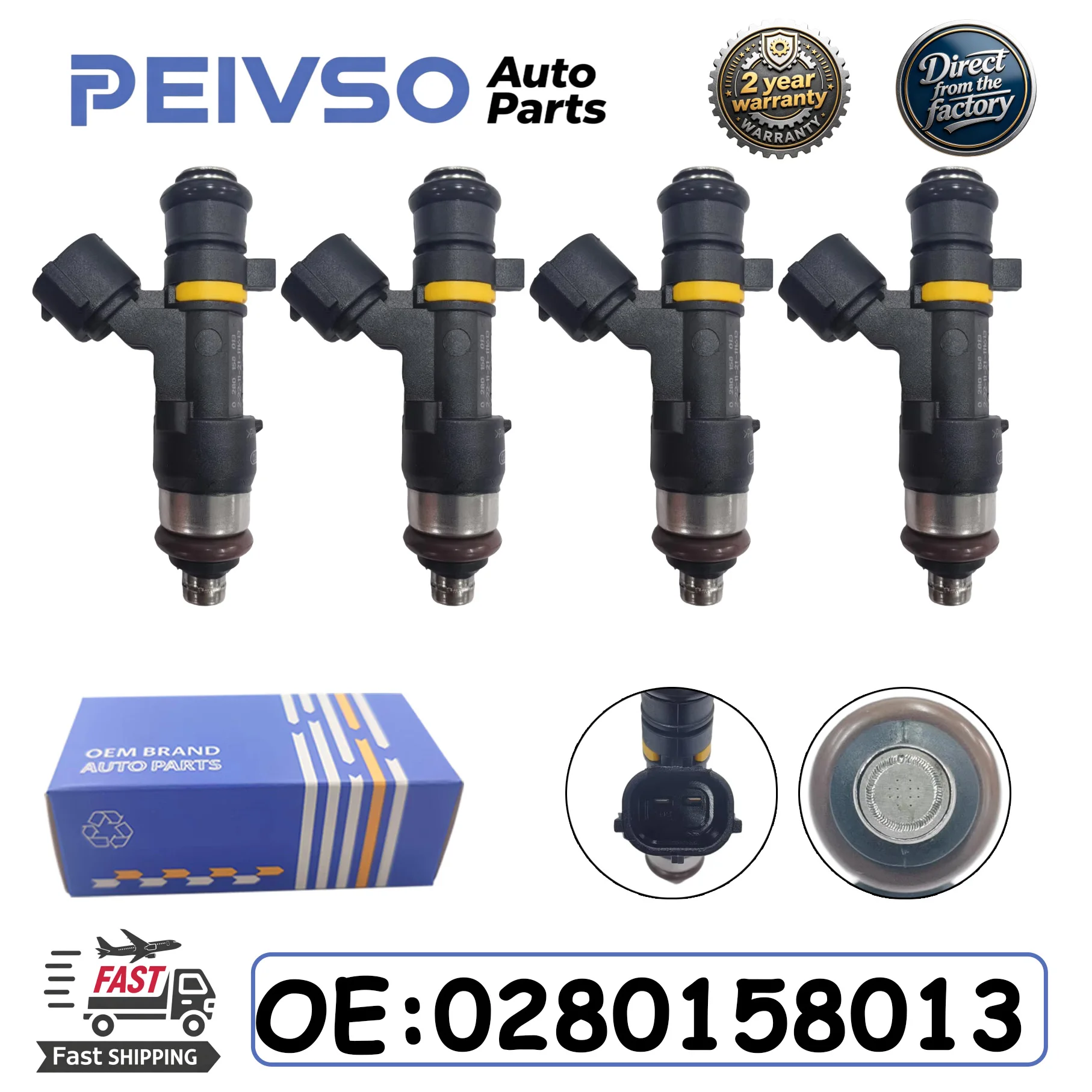 PEIVSO 4pcs/lot Fuel Injectors 0280158013 16600-AX200 For Nissan Micra III K12 1.2 Note E11 Auto Parts