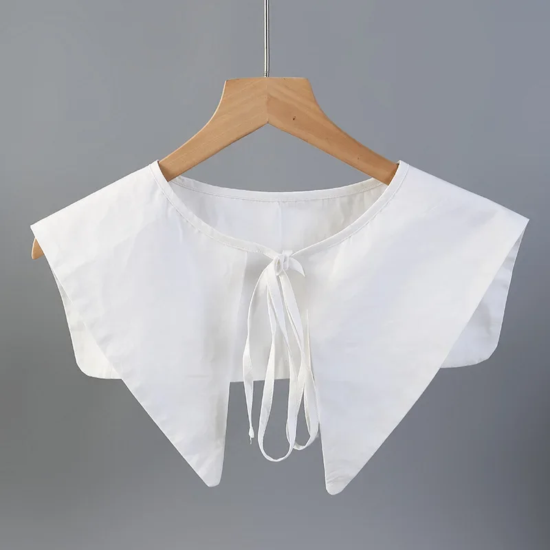 Linbaiway Women Fake Collar Female Blouse Shoulder Doll Collar Detachable Shirt Collar Tie Necklace Bow Blouse Top Decorative