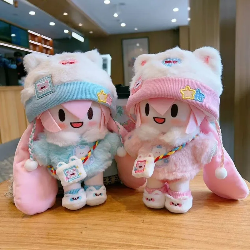 새로운 만화 귀여운 하츠네 미쿠 봉제 인형 사랑스러운 옷 입히기 인형 피규어 선물 장식품 미오미오 아이스크림 세트 크리스마스 선물