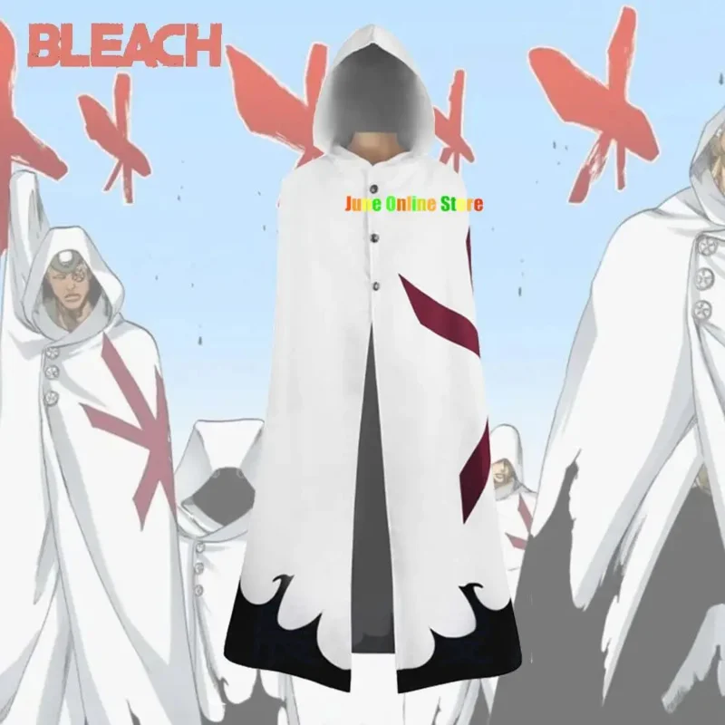 Bleach Yhwach Cosplay Costume Stern Ritter White Hooded Cloak Thousand-Year Blood War Arc Your Majesty Invisible Empire Cape US1