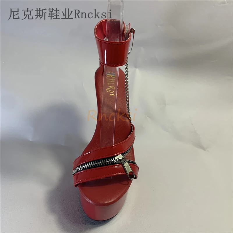 Rncksi Summer Clear Crystal Nightclub Stripper Open Toe Women's sandals 15CM High heeled shoes Concise  Stage Pole dancing Show