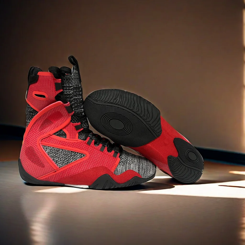 

Brand PODARCEK High Tube Pro Boxing Shoes for Men Advanced Version Athletics Wrestling Shoes Breathable Powerlifting Shoes
