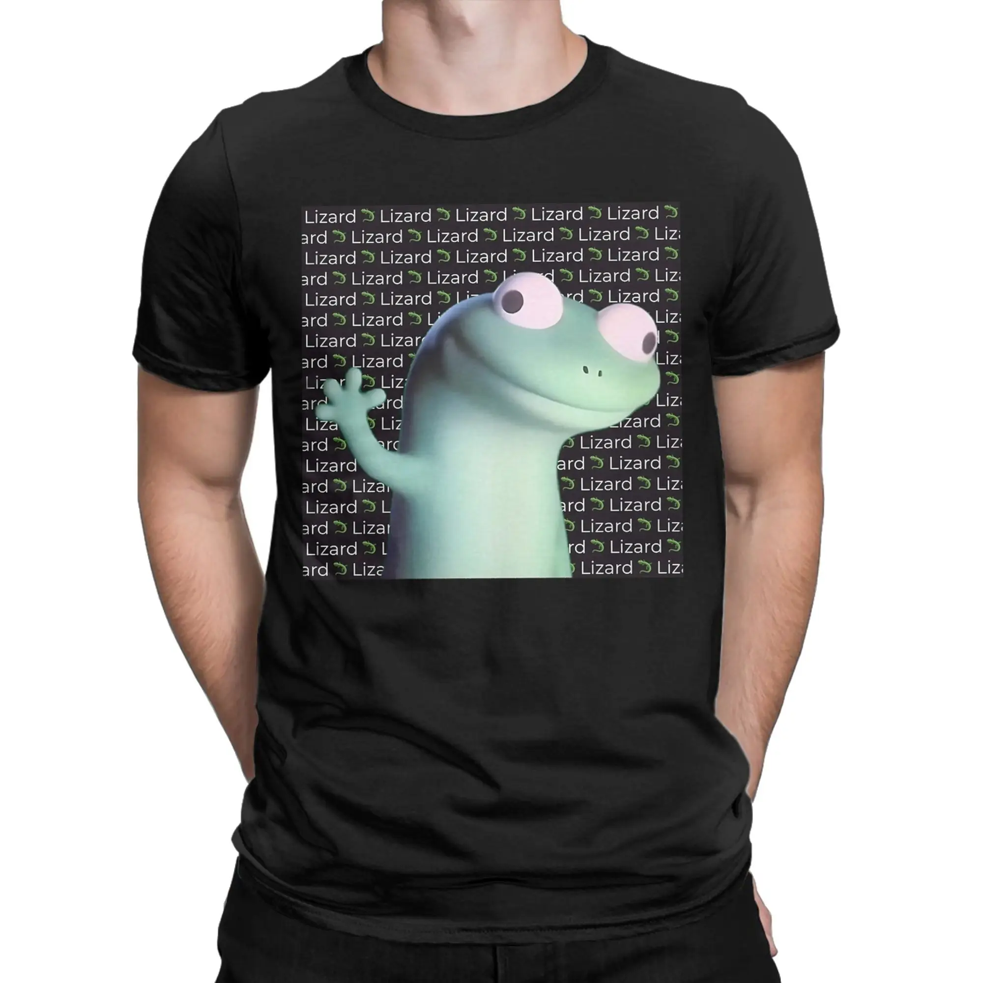 تي شيرت Lizard Lizard - تي شيرت مضحك مستوحى من إيليو للرجال تي شيرت قطني 100% جديد برقبة دائرية وأكمام قصيرة ملابس