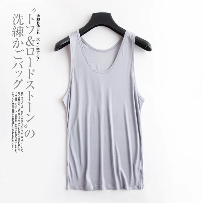 

Birdsky, 2PCS Men sleeveless tank tops vest round neck simple cultural home top 23% mulberry silk 77% polyest 4 colors.TS-06