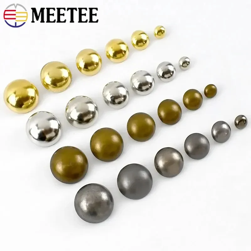 10/20 pz Meetee 15-25mm metallo dorato bottone cappotto rotondo fungo gambo bottoni per vestiti fermagli decorativi accessorio per cucire fai da te