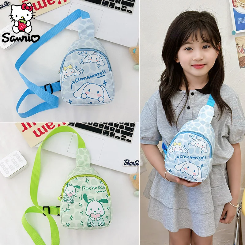 Cinnamoroll Chest Bag Sanrio Crossbody Bag Kuromi Storage Pouch My Melody Small Bags Hello Kitty Things Pochacco Toy Girl Gift