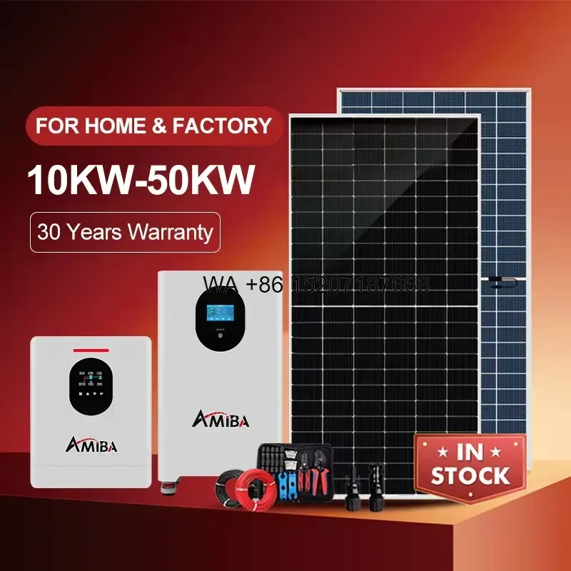 Wmwmnu for AMIBA Home Solar Storage System 5kW 10kW 15kW 3KW Complete Set Hybrid Power Solution with Lithium Battery Pack