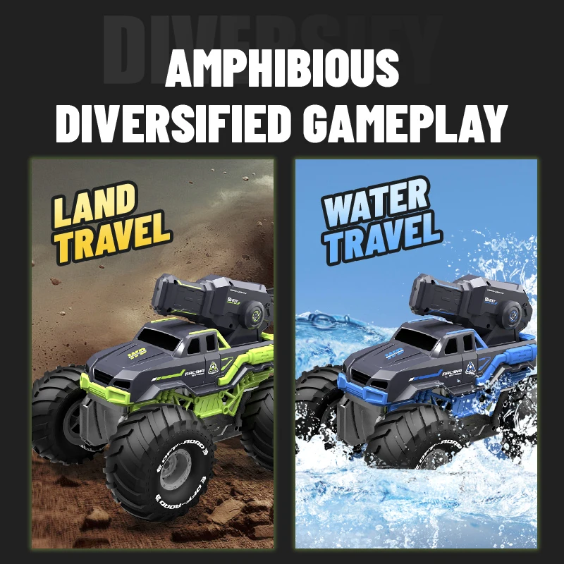 DWI DOWELLIN 2.4G water shooting remote control amphibious vehicle remote control waterproof stunt car toy children\'s gift