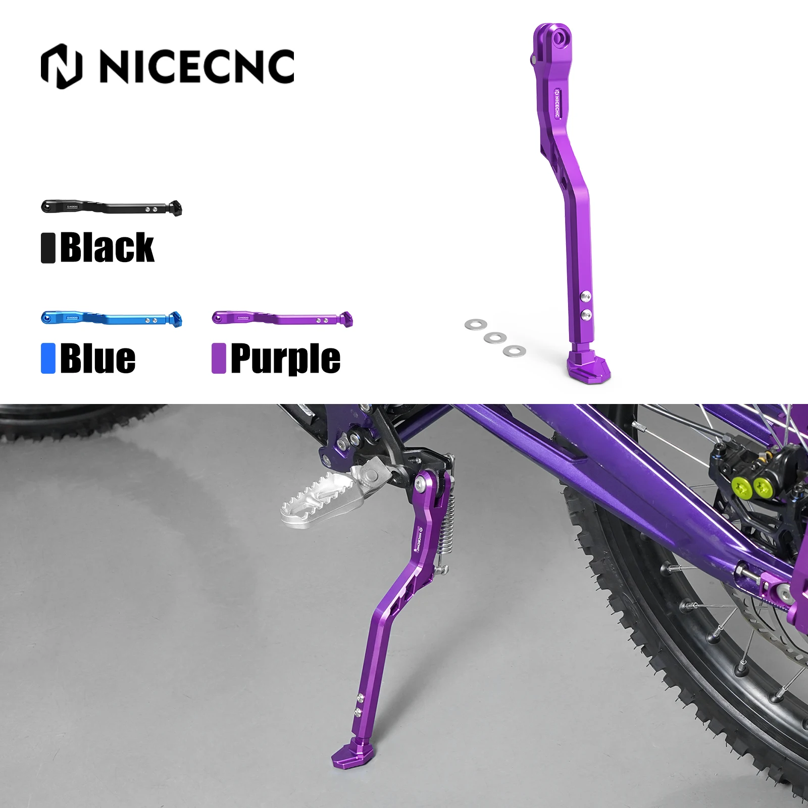 NICECNC For 2024 Surron Light Bee X S L1E 5-Level Adjustable Kickstand Surron Electric Bike Foot Side Stand For Segway X160 X260