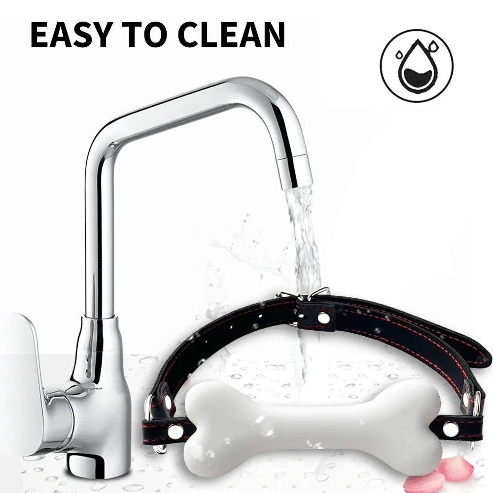 BESTCO 18 + الكلب العظام الفم الكمامة كرة سيليكون الفم تثبيت الفرقة اللعوب عبودية القيود BDSM ألعاب المثيرة الجنس لعب للبالغين