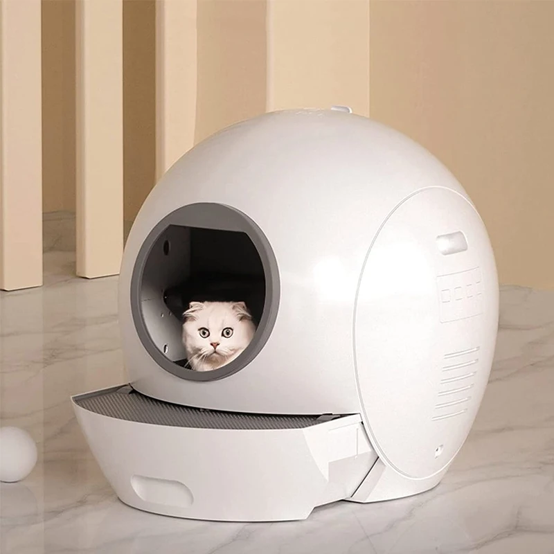 

Hot Full Enclosed Cat Box Toilet Smart Cat Box Automatic Self Cleaning Pet Box With APP Wifi Control