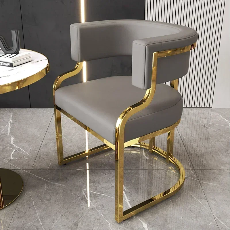 Silla de maquillaje de Metal para Hotel, sillas de jardín nórdicas estéticas, lectura de acento, muebles de comedor