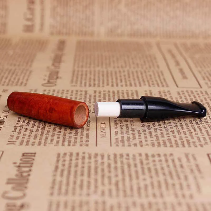 1 Pcs Ebony Pipes Filter Wood Smoking Pipes Herb Tobacco Pipe Cigar Narguile Grinder Smoke Mouthpiece Cigarette Holder