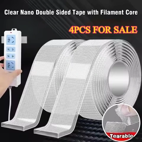 Robustes Nano-Klebeband – wiederverwendbares doppelseitiges Klebeband zum Aufhängen von Bildern, Teppichbefestigung, Poster und Kabelbündeln