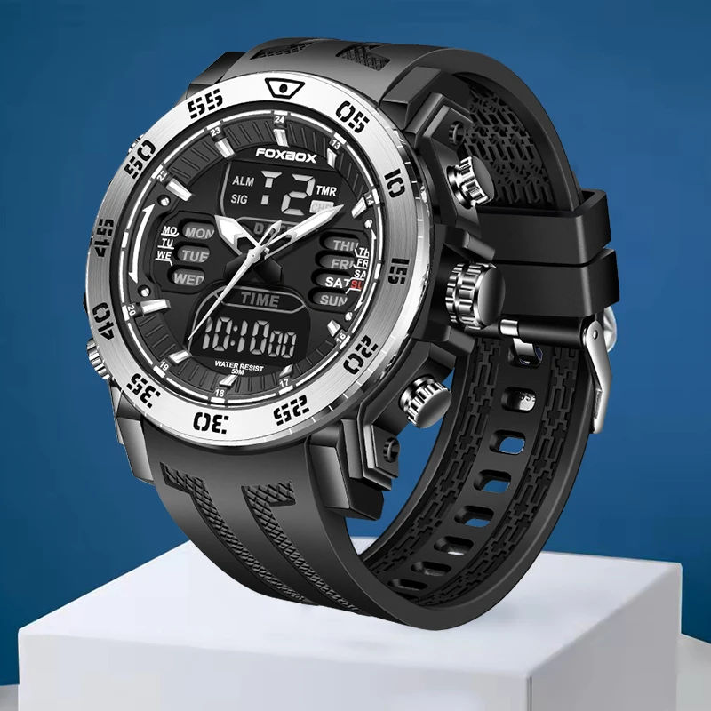 

LIGE новые модные спортивные часы для мужчин, лучший бренд класса люкс, 50 м, водонепроницаемые наручные часы, светодиодный будильник, секундомер, военные мужские часы