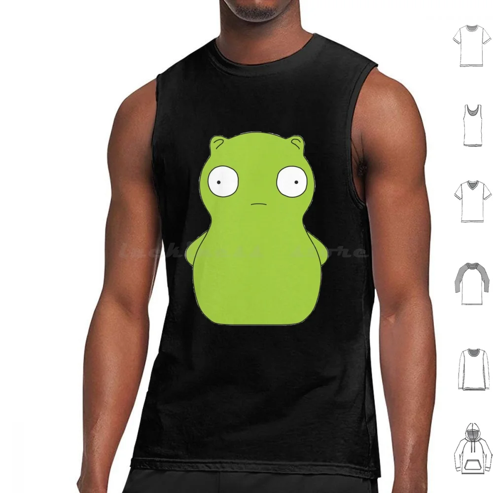 Tank Tops Vest Sleeveless Louise Kopi Kuchi Burgers Bobs Belcher Tina Linda Bob Cartoon Gene Louise Belcher Funny Green Cute