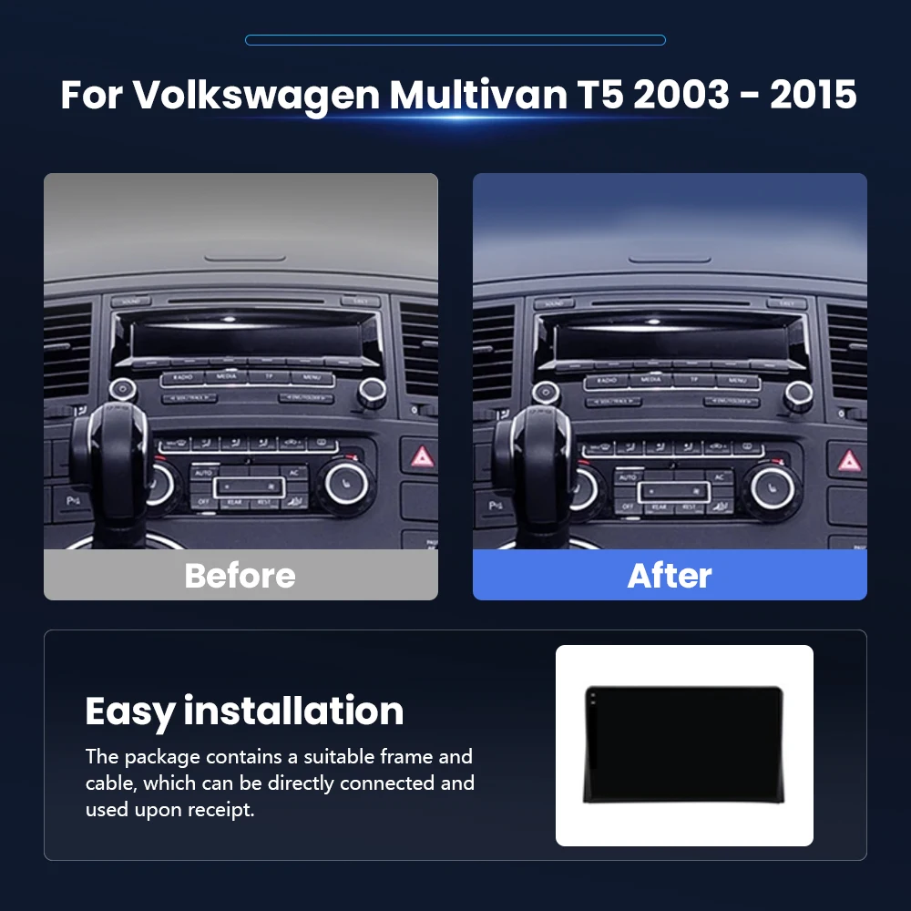 Android 16 Car Radio Player For Volkswagen Multivan T5 2003 - 2015 Carplay Auto Navigation 2Din DSP Video Stereo GPS Snapdragon
