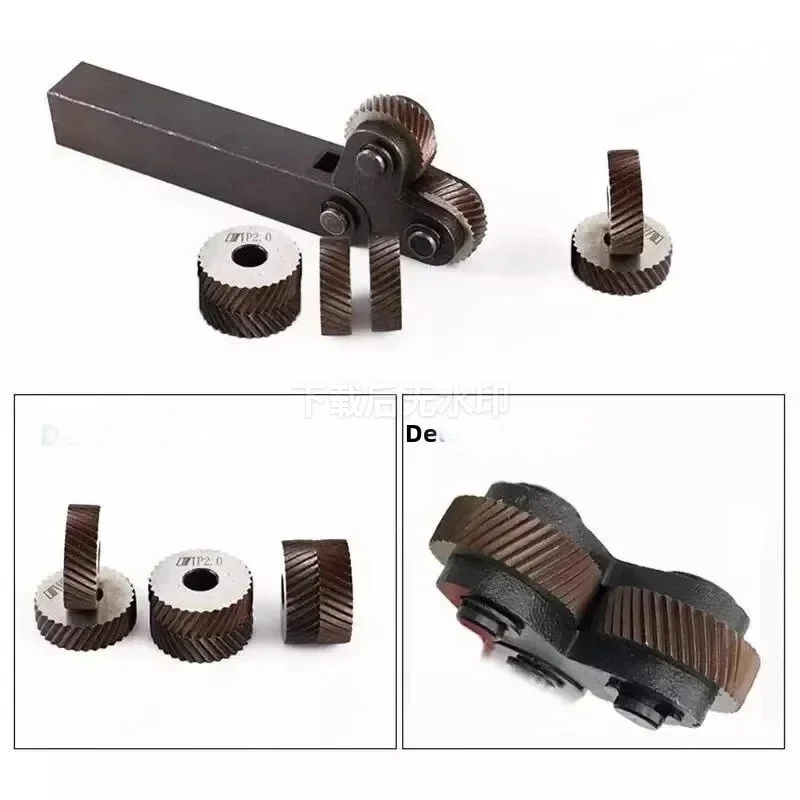 7pcs Dual Wheel Knurling Tool Kit 0.5mm 1mm 2mm Pitch Lathe Cutter Wheel Knurling Tool Set