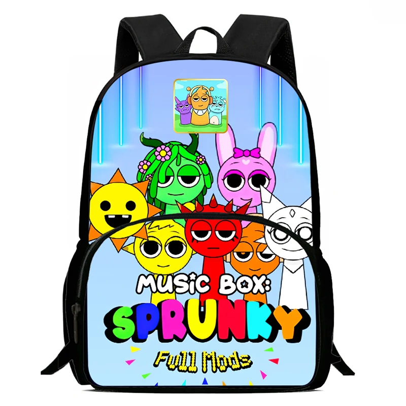 Kinderrucksack Sprunki Jungen Mädchen Rhythmus Student Geburtstagsgeschenkbox Kinderrucksack Robuster Camping-Rucksack mit großer Kapazität