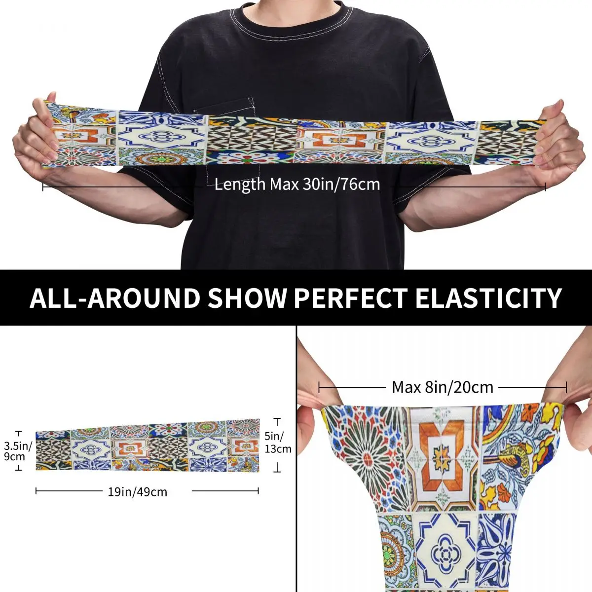 Colorful Portuguese Tile Outdoor Arm Sleeves Sun UV Protection Cover Summer Ice Silk Cycling Tattoo Sleeves
