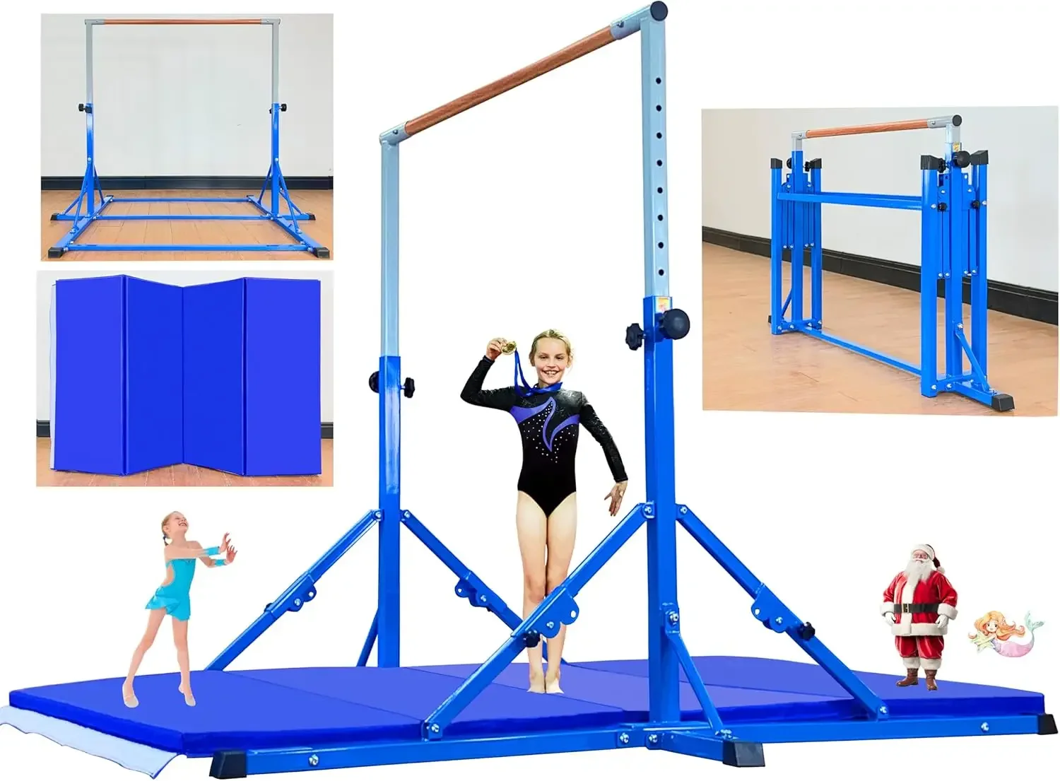 Bar For Kids and Teenage Ages 3-25 5 FT / 6 FT Base Length  Height Gymnastic Kip Bar Horizontal Bar For