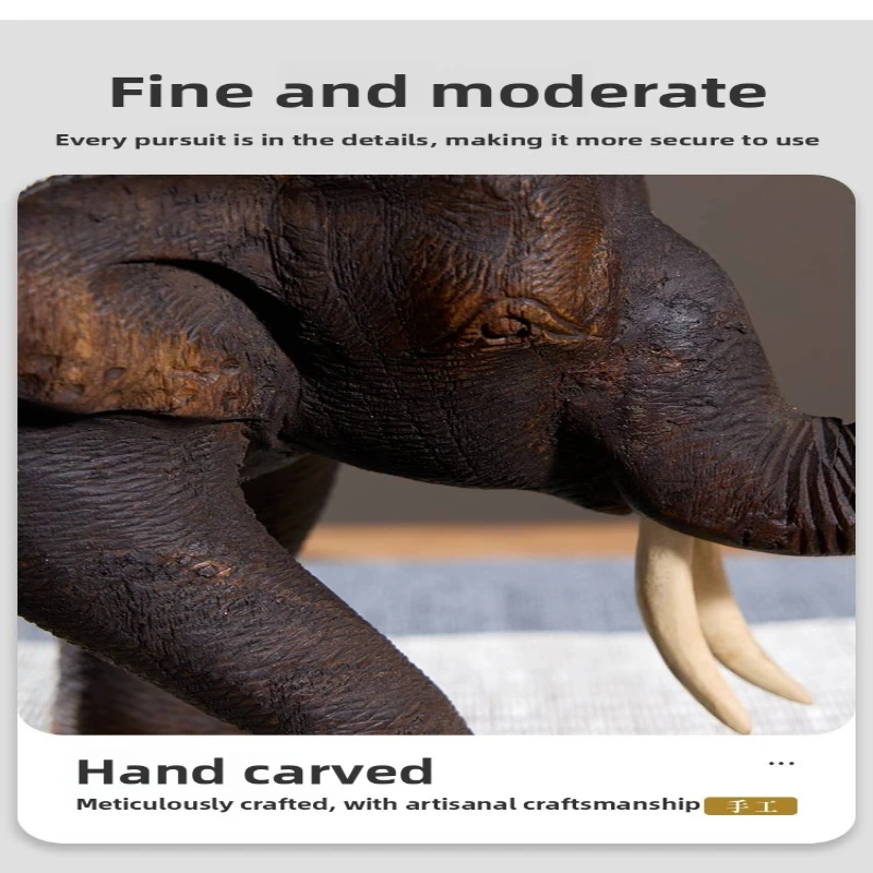 タイ産無垢材象彫刻工芸品 リビングルーム テレビキャビネット装飾飾り デスクトップフォーチュン リビングスペース装飾
