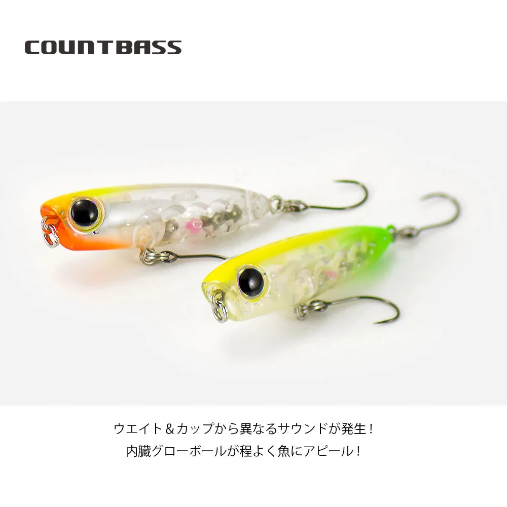 COUNTBASS 45mm 1-3/4" 3,2g 1/8 oz. Schwimmender Popper-Köder, Wobbler Topwater Angler's Fishing Lures La Peche Au Leurre Hardbaits – Detail 8