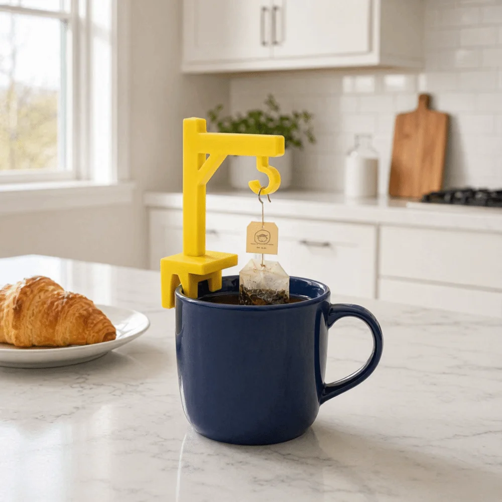 8PCS Creative Mini Tower Crane Tea Bag Holder Funny Plastic Tea Bag Fixing Clip Anti-Drop Portable Tea Bag Hook Tea Party