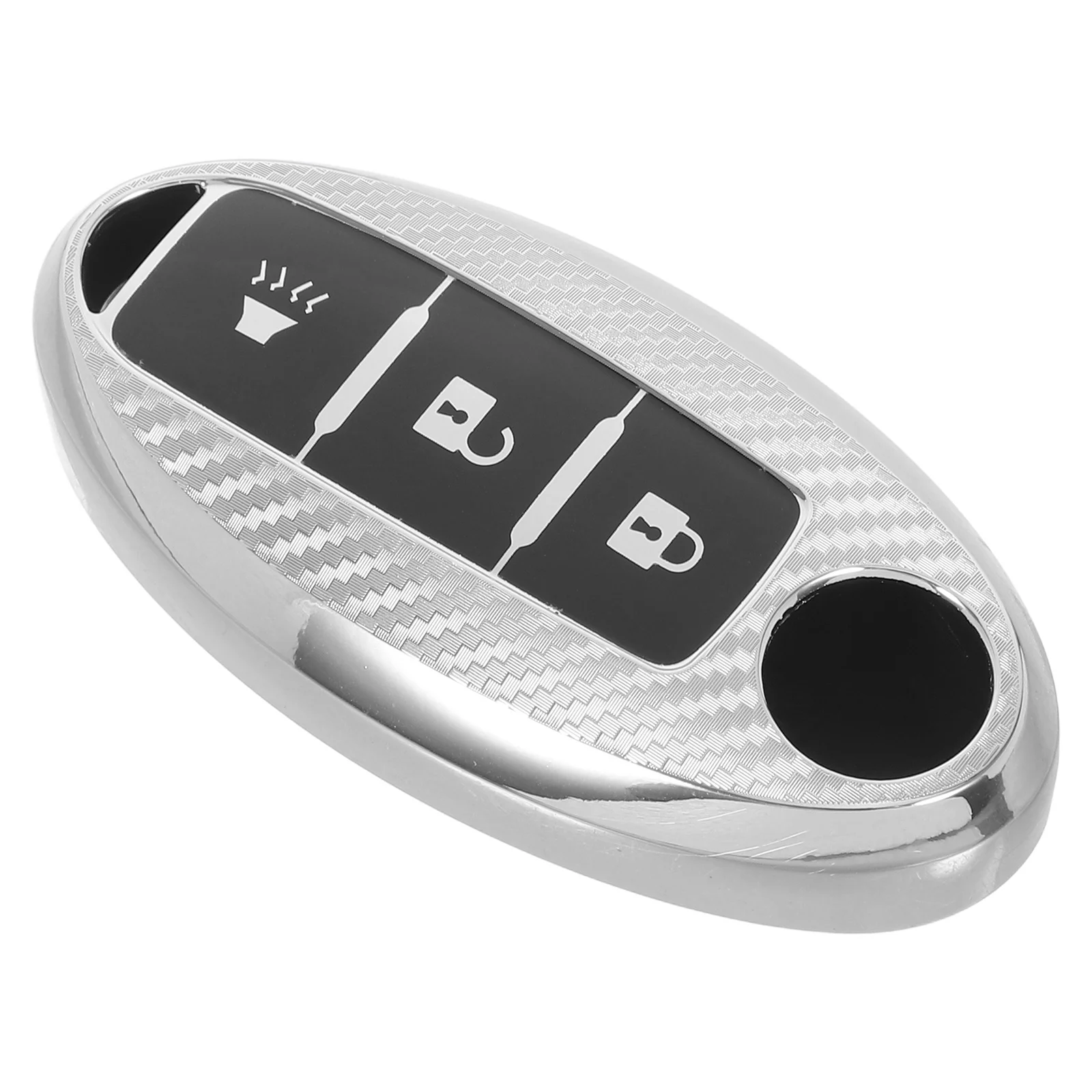 Car Key Shell Replacement Carbon Fiber Key Fob Cover Silicone Protective Case Compatible Kicks