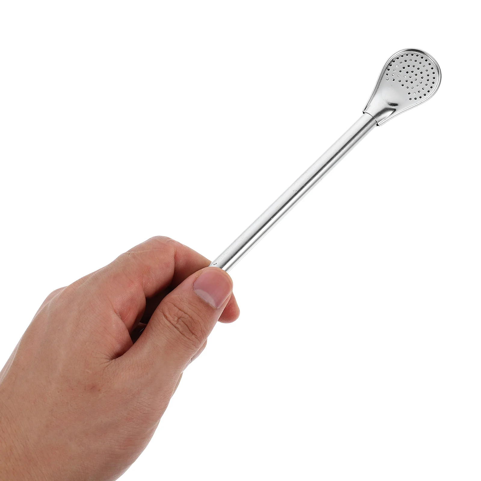 

5pcs Stainless Steel Straw Spoon Hollow Design Filtering Mixing Tool For Bar Bistro Party Home Use Swizzle Sticks