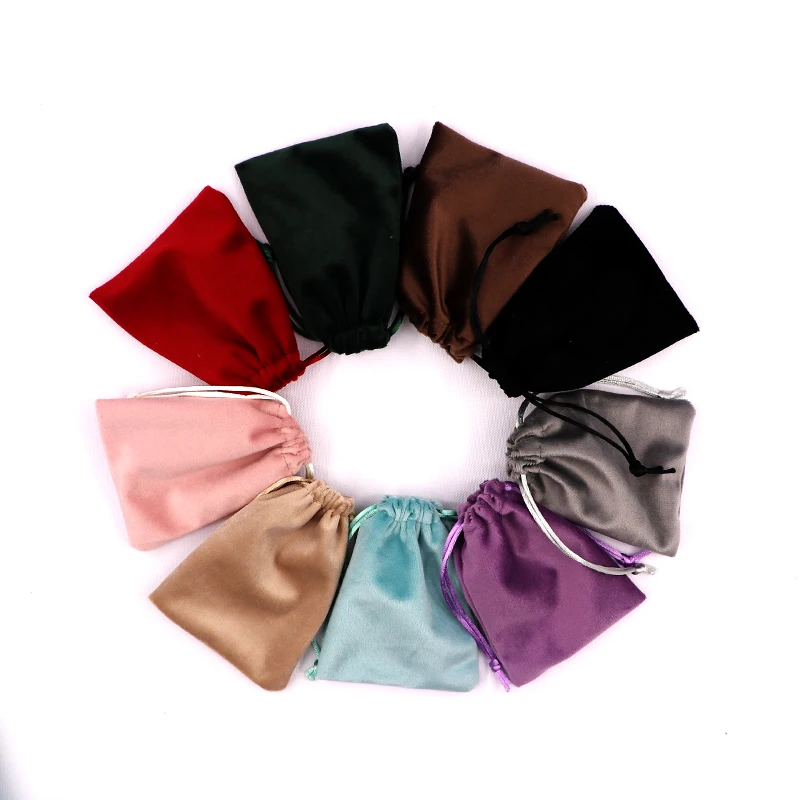 5Pcs/Lot 7x9 9x12 12x15cm Soft Velvet Bags Small Bracelets Jewelry Packaging Bags Drawstrings Gift Bag Pouches Can Custom