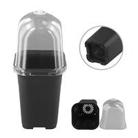 1pc Plastic Plant Pot Square Nursery Flower Container With Cover For Outdoor Garden 150*120*250mm Garden Supplies Accessories