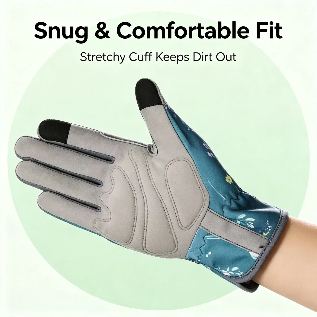 Long-lasting puncture resistant gardening gloves made with microfiber for For Planting pruning and weeding tasks