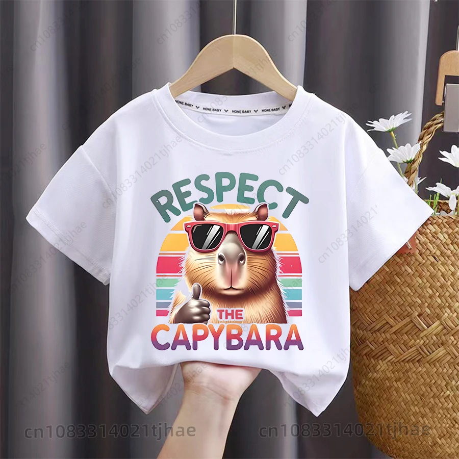 

Funny Capybara T Shirts for Kids Cartoon Cosplay Costume T-shirts for Baby O-Neck T-Shirt for Boys Tshirts for Girl Tops Tees