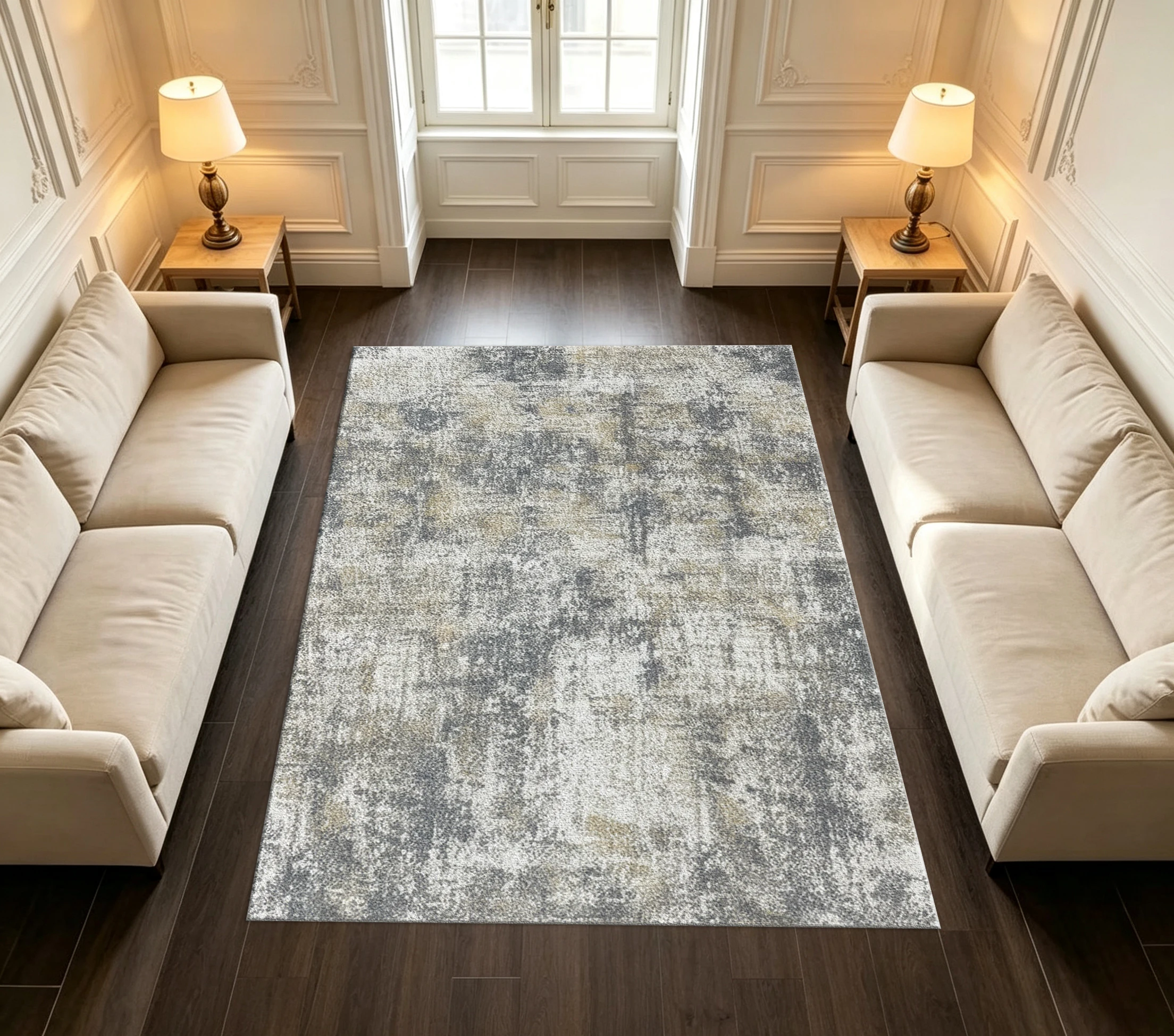 Vintage Distressed Abstract Area Rug Carpet Flooring for Living Room Bedroom Home Decor