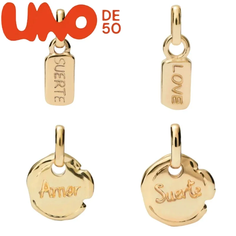 

A single pendant can be worn in conjunction with a necklace UNOde50 Silver Plated S925 & Gold Plated 14K 2025 Must-Have: Layered