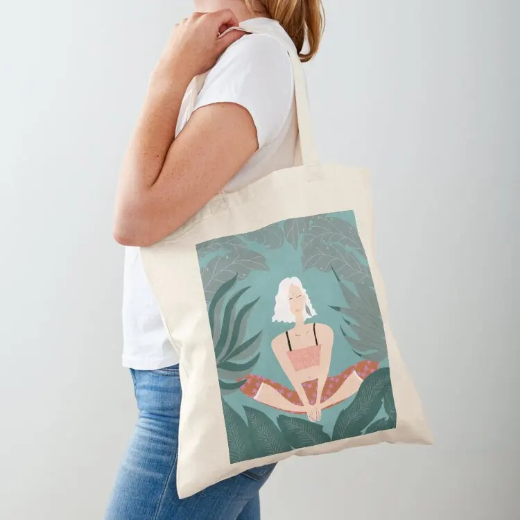 

Yoga & Botanicals III// Meditation Time // Illustration yoga III Tote Bag women bag Lady bag Cloth