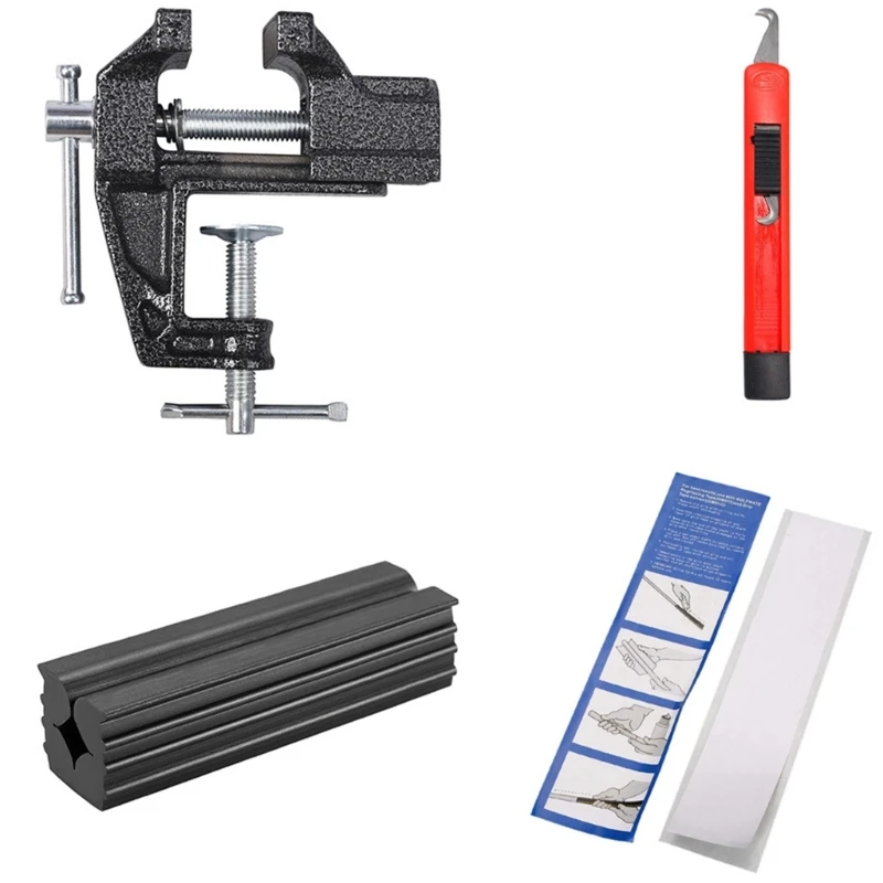 Golfs Club Grip Set Professional Grip Tape Strips Vise Clamp Fixtures Club Cover Removal Regripping Repair Replacements