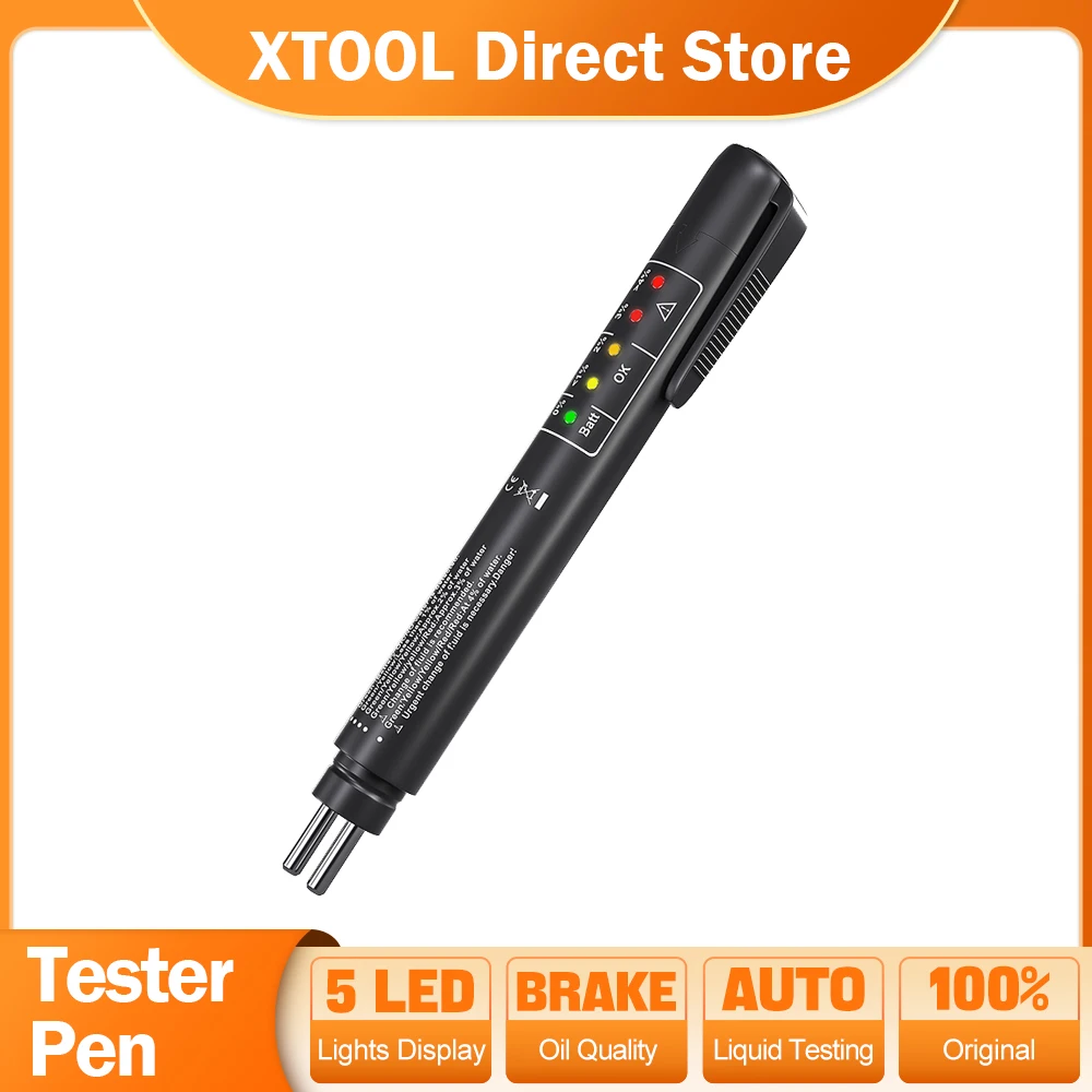 XTOOL-herramienta de diagnóstico de calidad de aceite, 5 luces LED, Pluma de líquido de frenos, Apagado automático, prueba de líquido, probador de