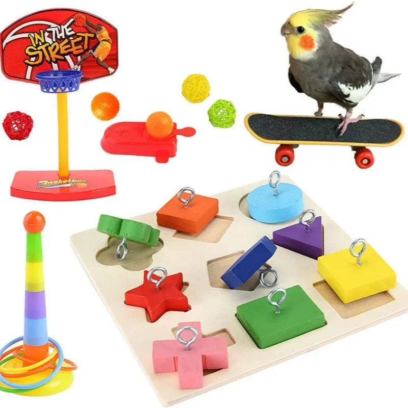 Parrot Toy Set, Bird Supplies, Bird Supplies, Ferrules, Bird Toy Combination Set