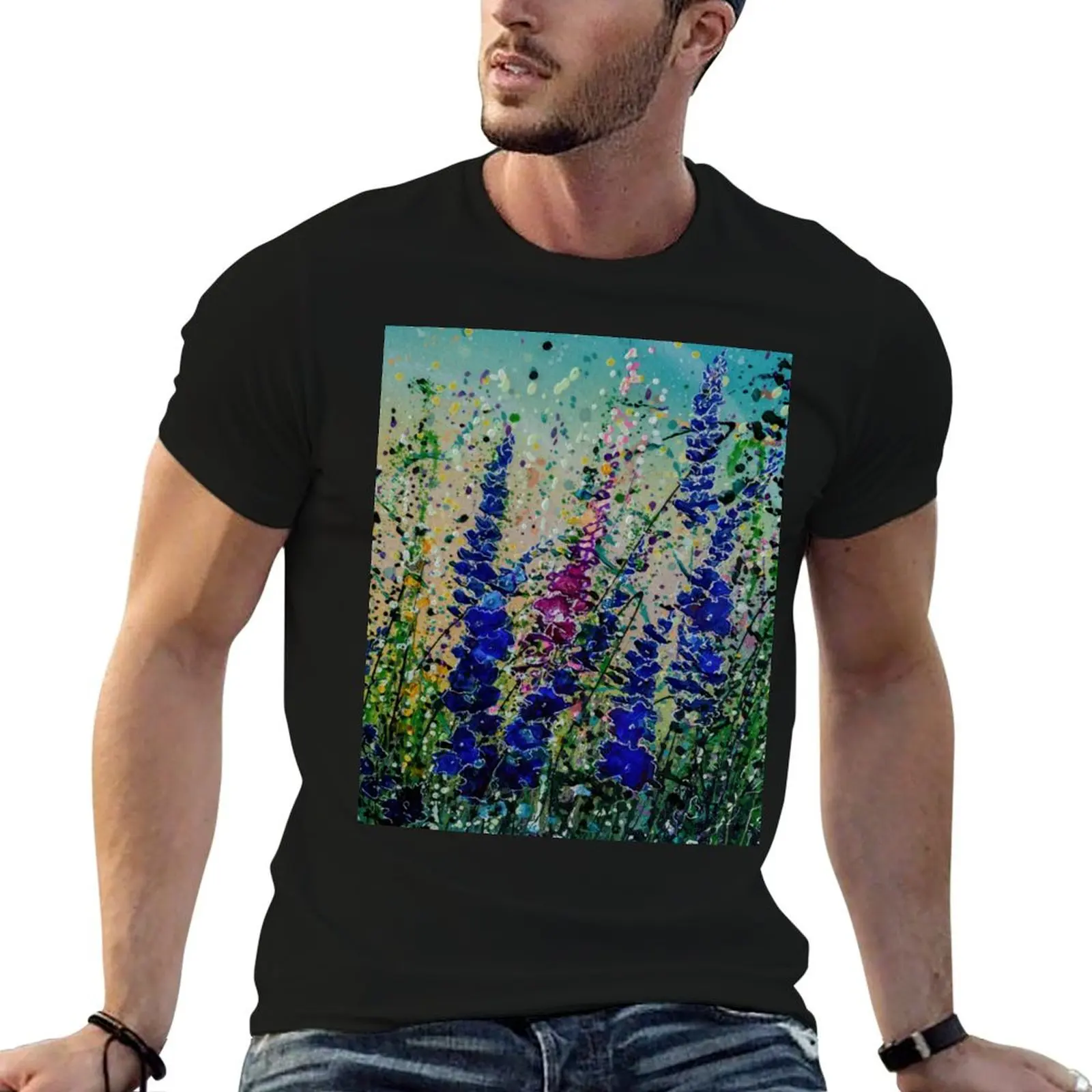 Mile High Meadow Flowers with a Palette Knife Technique in Colorado T-Shirt Summer Fashion Casual Tee Shirt
