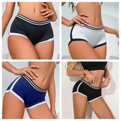 3pc/lot Women's Cotton Boxer Underwear Briefs Lady Breathable Midrise Security Panties Solid Sexy Sports Female Simple Neutral B