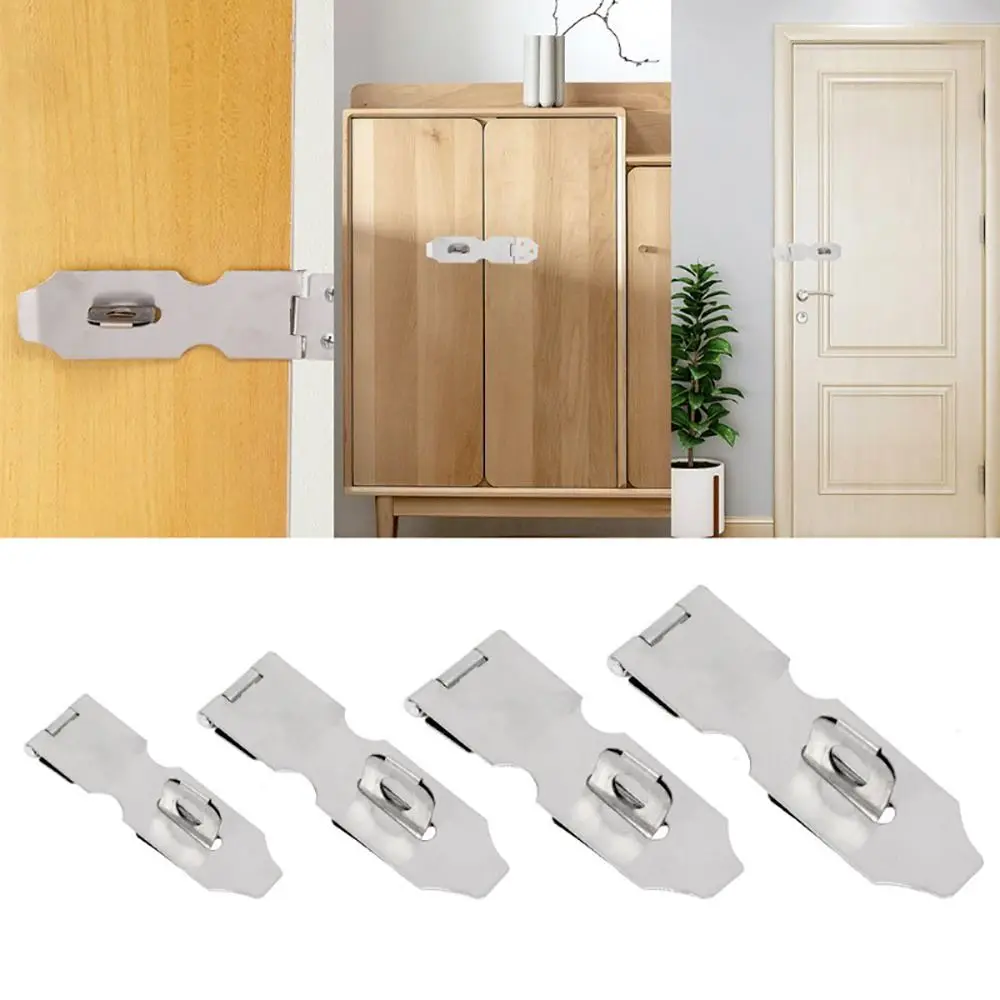 1Pcs New Padlock Clasp Door Lock Hasp Staple Anti Theft Window Staple Buckle Hardware Stainless Steel Shed Latch